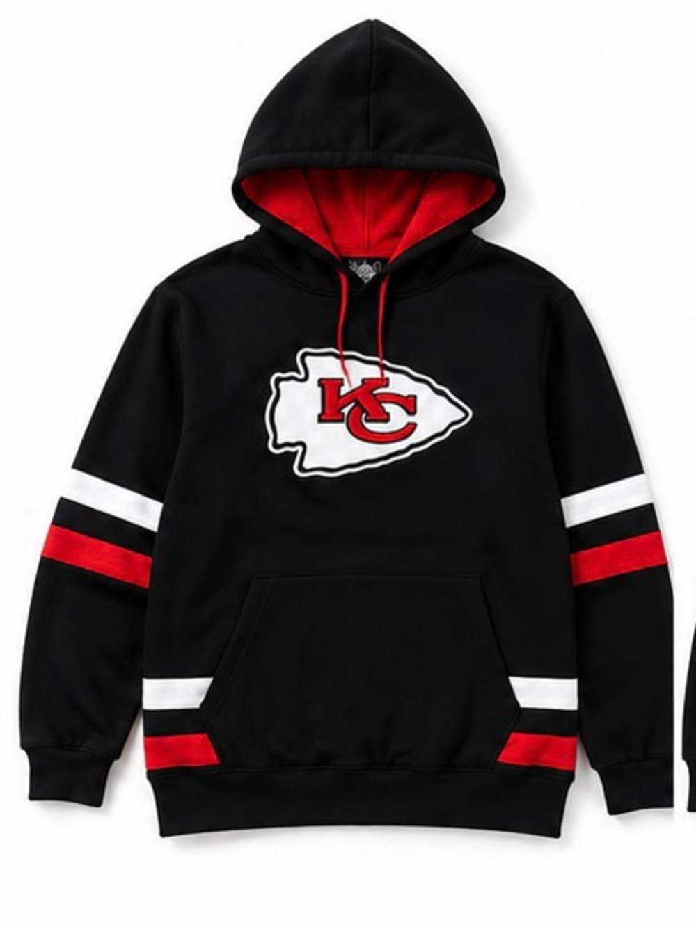 Kansas City Chiefs NFL Team Apparel Black Red Pullover Hoodie